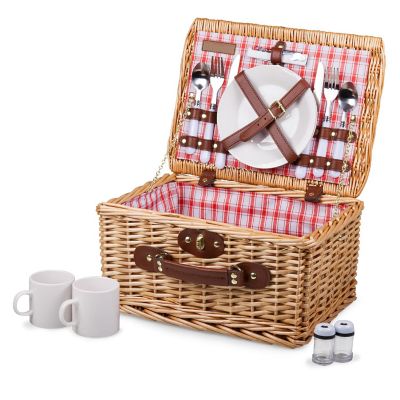 Catalina Picnic Basket - Red &amp; White Plaid Pattern Image 1