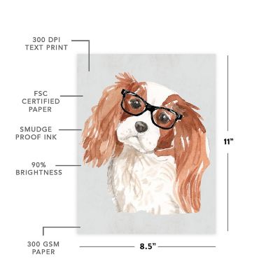Cavalier King Charles Glasses 8.5x11in Image 1