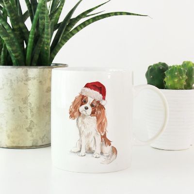 Cavalier King Charles Santa Hat Mug Image 1