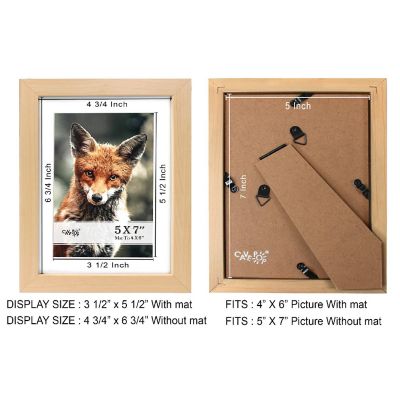 Cavepop 5x7 Nature Wood Picture Frame with 4x6 - Set of 5 Image 2