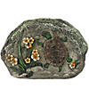 CC Outdoor Living 9.75" Brown and Green LED Lighted Solar Power Turtle and Flowers Garden Stone Image 1