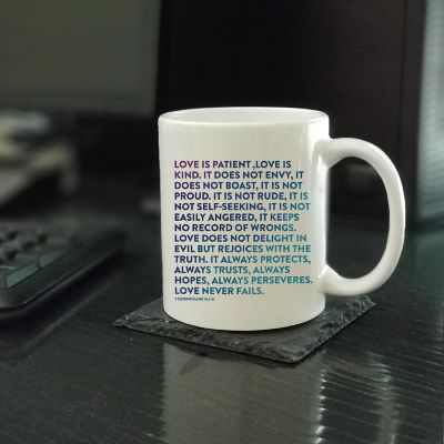 Ceramic Mug Bible Verse 1 Cor 13:4-8 Image 1