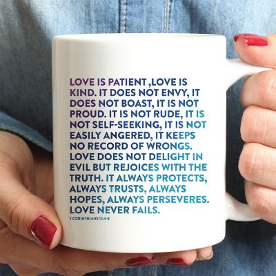 Ceramic Mug Bible Verse 1 Cor 13:4-8 Image 1