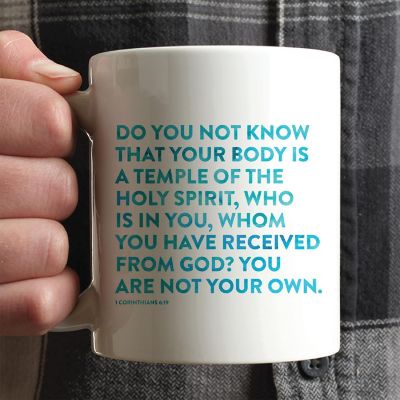 Ceramic Mug Bible Verse 1 Cor 6:19 Image 1
