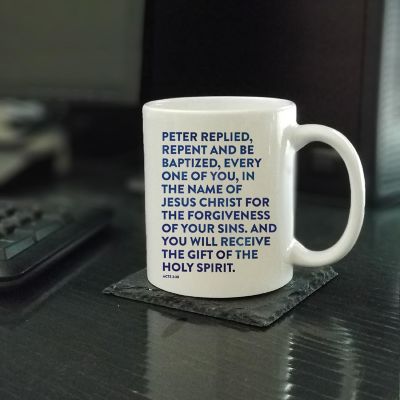 Ceramic Mug Bible Verse Acts 2:38 Image 1