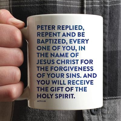 Ceramic Mug Bible Verse Acts 2:38 Image 1