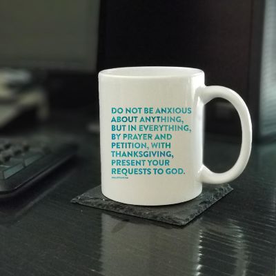 Ceramic Mug Bible Verse Phil 4:6 Image 1