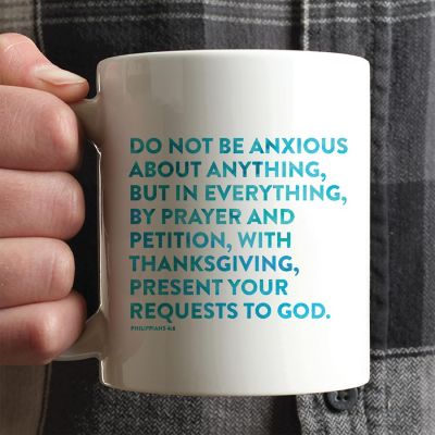 Ceramic Mug Bible Verse Phil 4:6 Image 1
