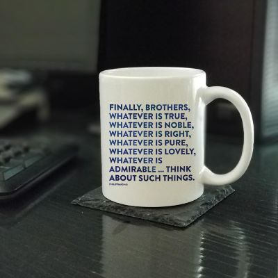 Ceramic Mug Bible Verse Phil 4:8 Image 1