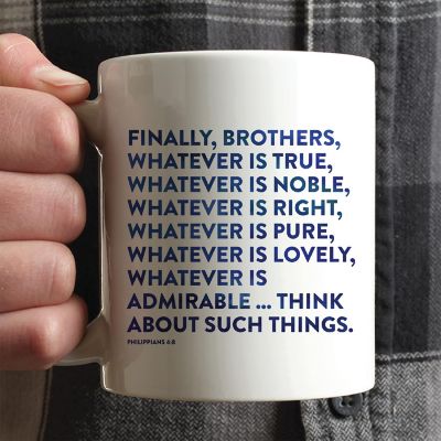 Ceramic Mug Bible Verse Phil 4:8 Image 1