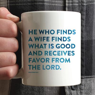 Ceramic Mug Bible Verse Prov 18:22 Image 1