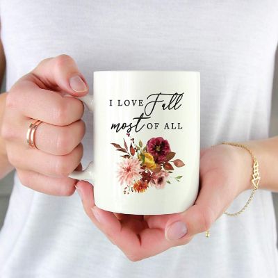 Ceramic Mug Floral Blooms I Love Fall Image 1