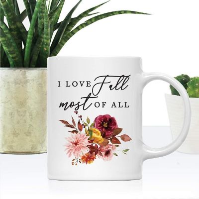 Ceramic Mug Floral Blooms I Love Fall Image 2
