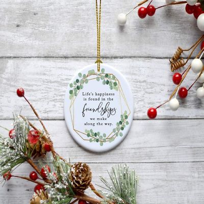 Ceramic Ornament Lifes Happines Greenery Image 2