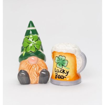 Ceramic Saint Patrick's Day Gnome with Beer Salt and Pepper Shakers ...