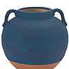 Ceramic Urn Vase With Terra Cotta Accent 7"H Ceramic Image 1