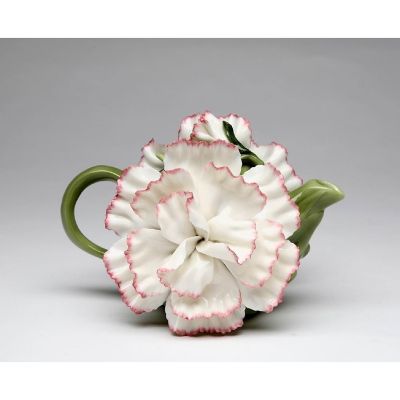 Ceramic White Carnation Flower Teapot, Gift For Her, Gift For Mom, Tea ...