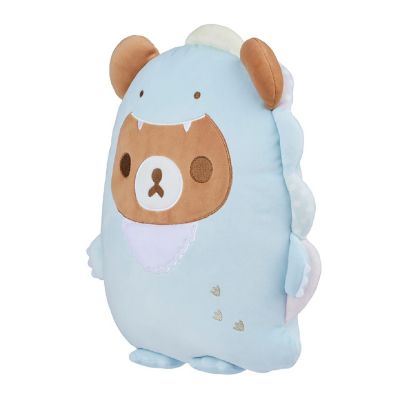 Chairoikoguma San-X Original Plays with Dino Flat Mochi Series Plush - Pastel Blue Image 3