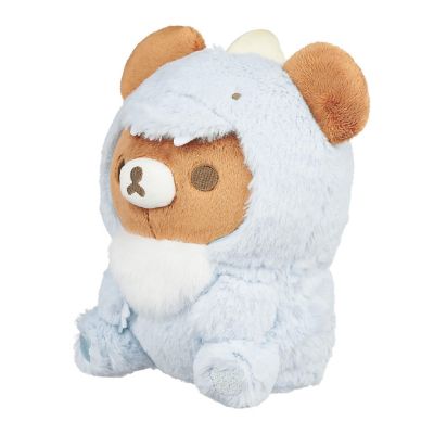 Chairoikoguma San-X Original Plays with Dino Series Plush - Pastel Blue Image 3