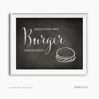 Chalkboard Burger Bar Sign 8.5x11 Image 2