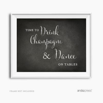 Chalkboard Drink Dance Sign 8.5x11 Image 1