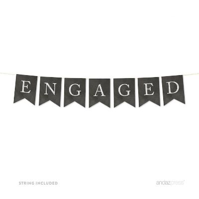 Chalkboard Engaged Bunting - 4 x 5.5 Inch Image 1