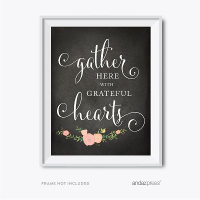 Chalkboard Floral Grateful Hearts 8.5x11 Image 1