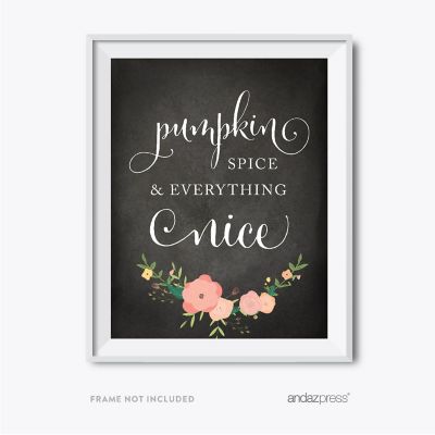 Chalkboard Floral Pumpkin Spice 8.5x11 Image 1