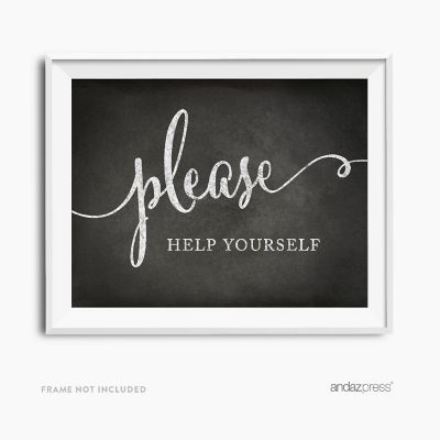 Chalkboard Help Yourself Sign 8.5x11 Image 1
