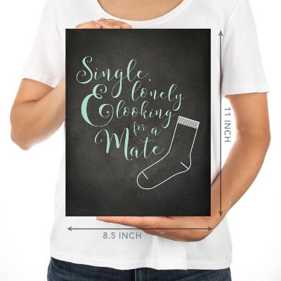 Chalkboard Lonely Sock Sign 8.5x11 Image 2