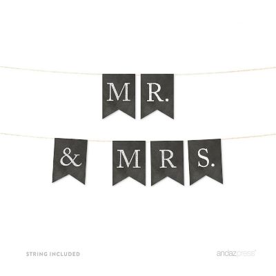 Chalkboard Mr &amp; Mrs - 4 x 5.5 Inch Image 1
