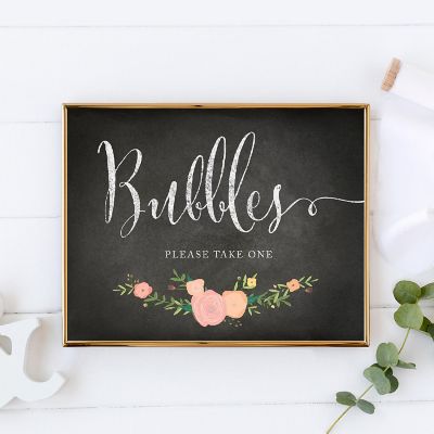 Chalkboard Pink Coral Bubbles 8.5x11 Image 1