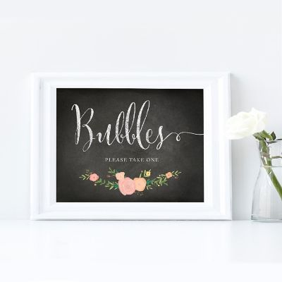 Chalkboard Pink Coral Bubbles 8.5x11 Image 1