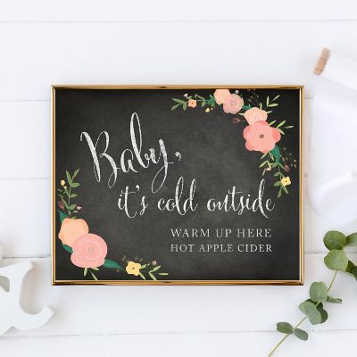 Chalkboard Pink Coral Cider Bar 8.5x11 Image 1