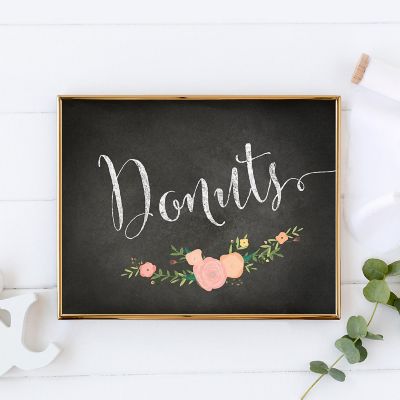 Chalkboard Pink Coral Donuts 8.5x11 Image 1