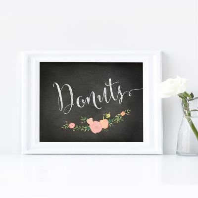 Chalkboard Pink Coral Donuts 8.5x11 Image 1