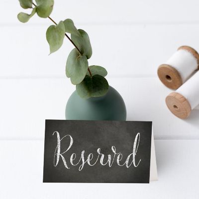 Chalkboard Reserved Table Tent Cards Image 1