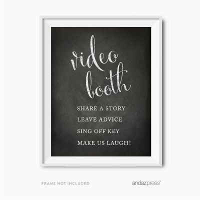Chalkboard Video Booth Sign 8.5x11 Image 1