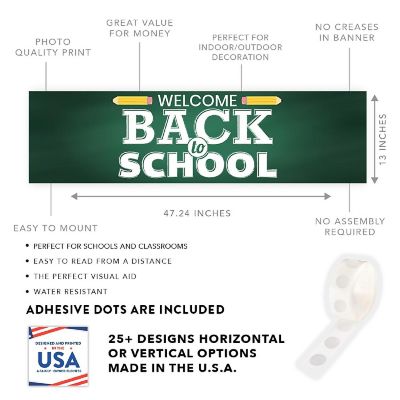 Chalkboard Welcome Back - 13 x 48 Inch Image 1
