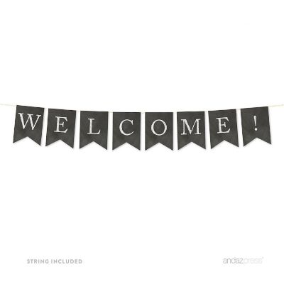 Chalkboard Welcome Bunting - 4 x 5.5 Inch Image 1
