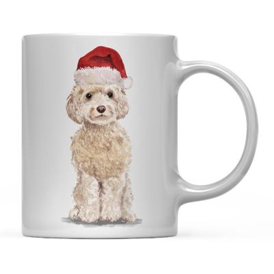 Champagne Cockapoo Santa Hat Ceramic Mug Image 2
