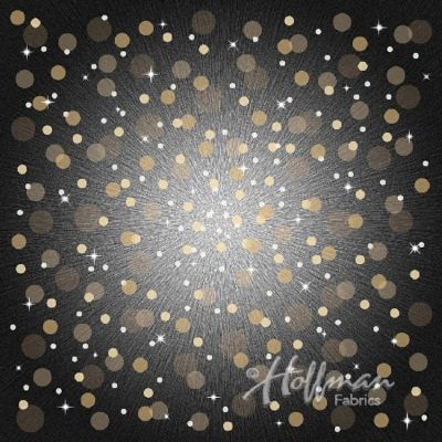 Champagne Spectrum Print Panel 43  x 43  Cotton Fabric by Hoffman of CA Image 1