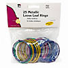 Charles Leonard Loose Leaf Rings, 2" Diameter, Metallic Assorted Colors, 25 Per Pack, 3 Packs Image 1