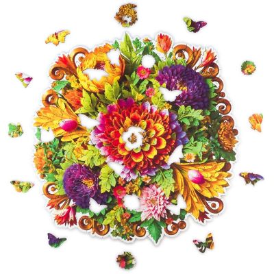 Charming Bouquet 180 Piece Wooden Jigsaw Puzzle Image 1