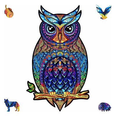 Charming Owl 366 Piece Shaped Wooden Jigsaw Puzzle Image 1