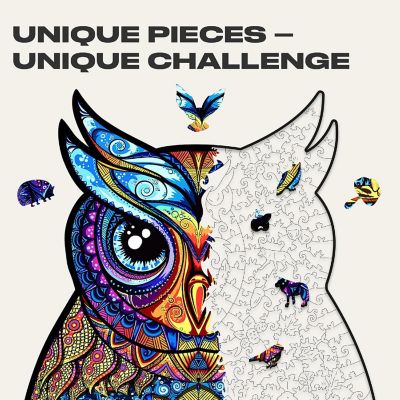 Charming Owl 366 Piece Shaped Wooden Jigsaw Puzzle Image 1