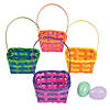 Charming Square Multicolor Bamboo Easter Baskets - 12 Pc. Image 1