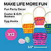 Charming Square Multicolor Bamboo Easter Baskets - 12 Pc. Image 1