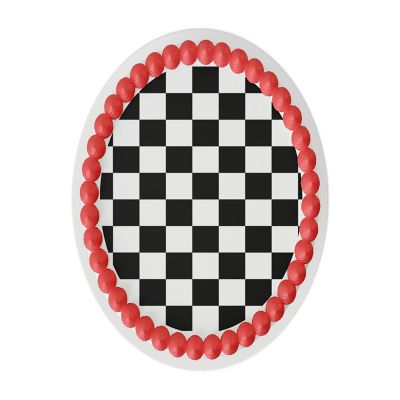 Checkerboard 8" Round Edible Cake Topper Image 1