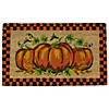 Checkered Fall Harvest Pumpkin Doormat 18" x 30" Image 1
